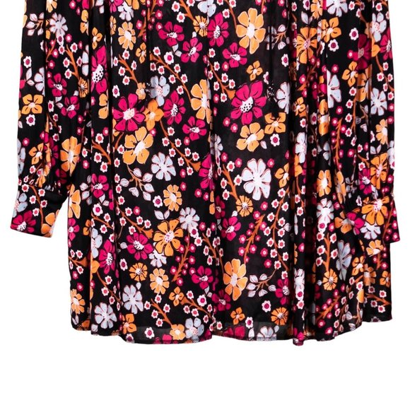 Free People Women's Dress Floral V-Neck Pockets Long Sleeve Collared Shift Small - Picture 7 of 10
